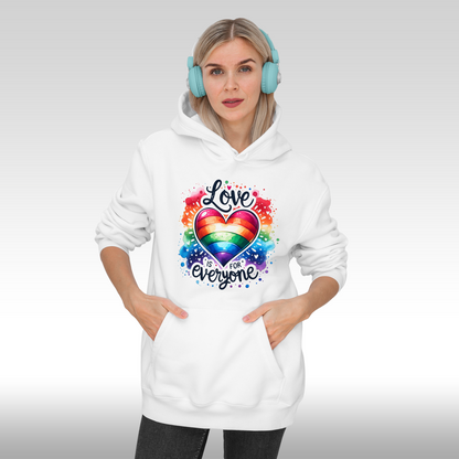Hanorac alb personalizat Fata dama pride "Love Is For Everyone" streetwear
