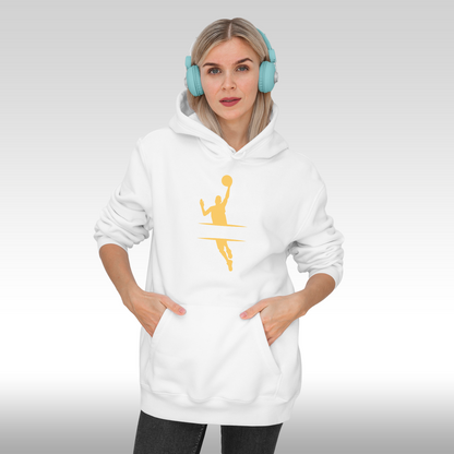 Hanorac alb personalizat Fata dama sport "Basketball Logo" streetwear
