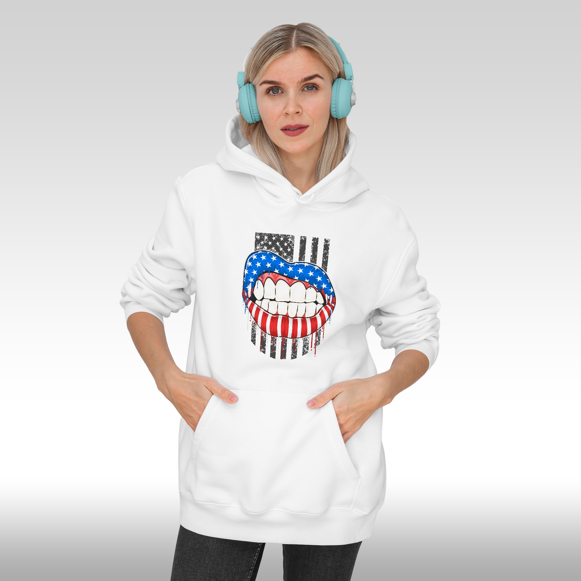 Hanorac alb personalizat Fata dama urban "Lucy" streetwear
