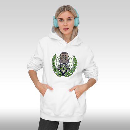 Hanorac alb personalizat Fata dama urban "Mystic Pot" streetwear
