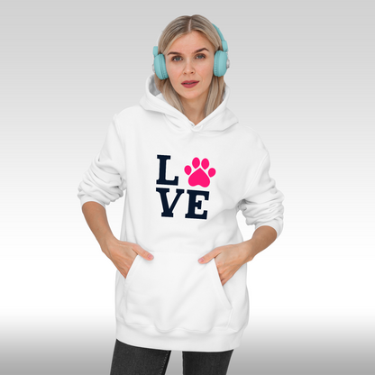 Hanorac alb personalizat Fata dama urban "Pet Love" streetwear
