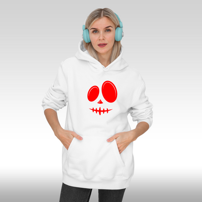 Hanorac alb personalizat Fata dama urban "Red Smile" streetwear
