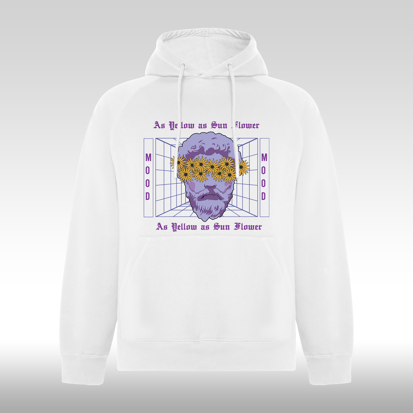 Hanorac alb personalizat urban "As Yellow As Sun Flower" streetwear
