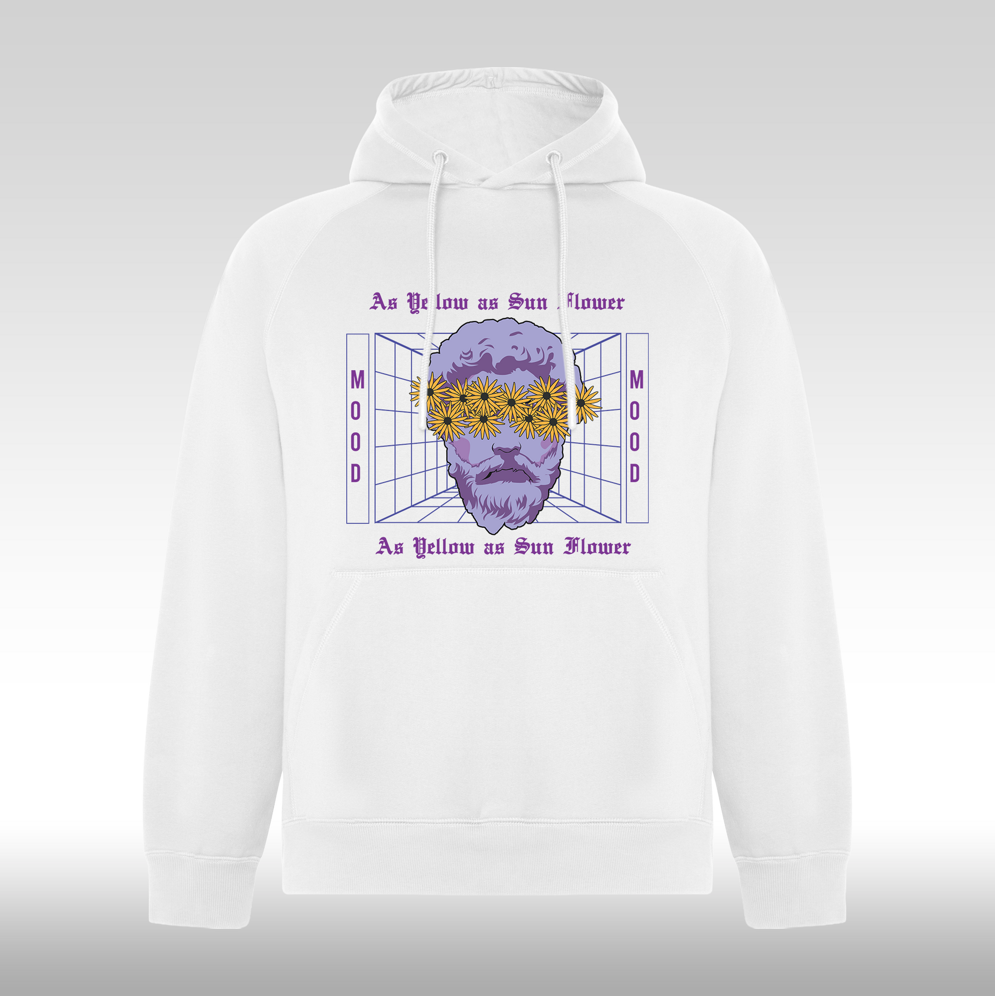 Hanorac alb personalizat urban "As Yellow As Sun Flower" streetwear
