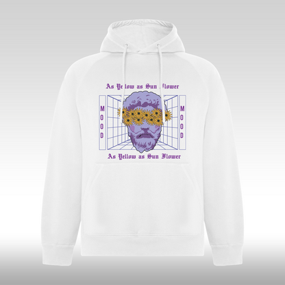 Hanorac alb personalizat urban "As Yellow As Sun Flower" streetwear
