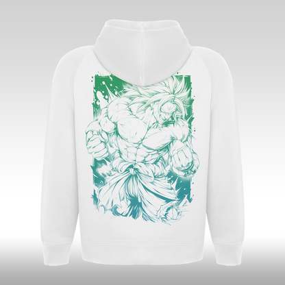 Hanorac alb personalizat Spate anime "Broly" streetwear
