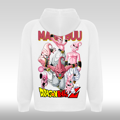 Hanorac alb personalizat Spate anime "Majin Buu" streetwear