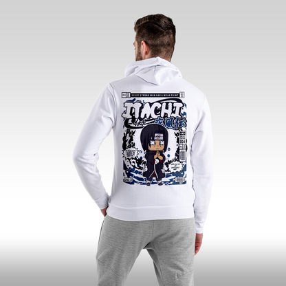 Hanorac alb personalizat Spate Barbat anime "Itachi" streetwear
