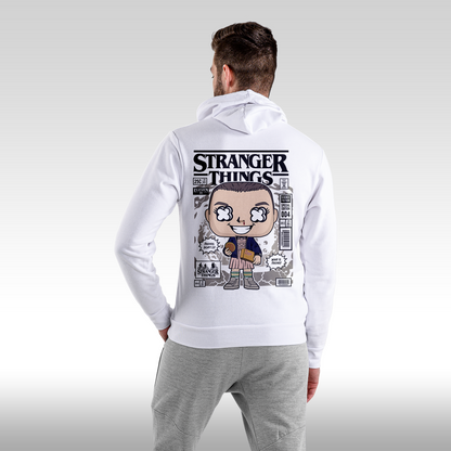 Hanorac alb personalizat Spate barbat urban "Stranger Things" streetwear