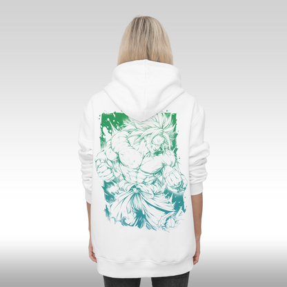 Hanorac alb personalizat Spate dama anime "Broly" streetwear
