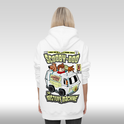 Hanorac alb personalizat Spate dama urban "Scooby-Doo" streetwear
