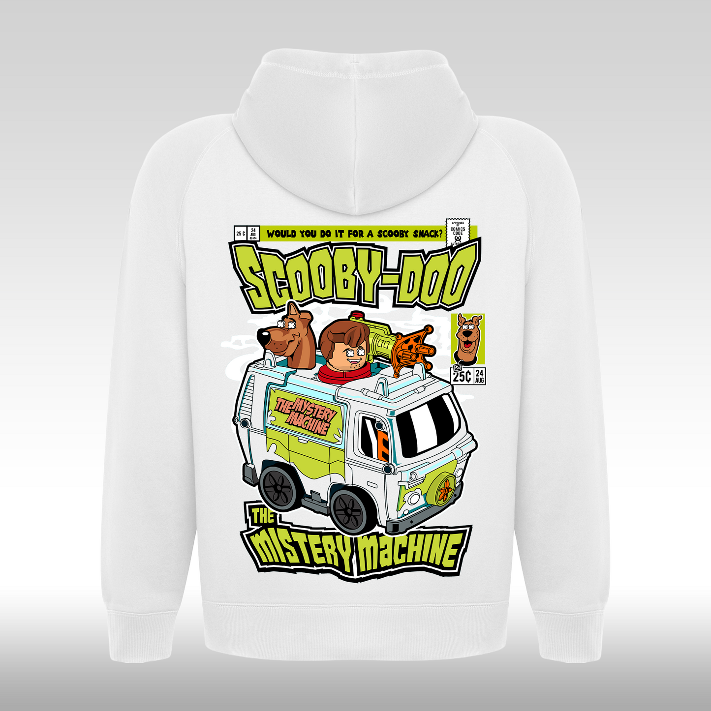 Hanorac alb personalizat Spate urban "Scooby-Doo" streetwear
