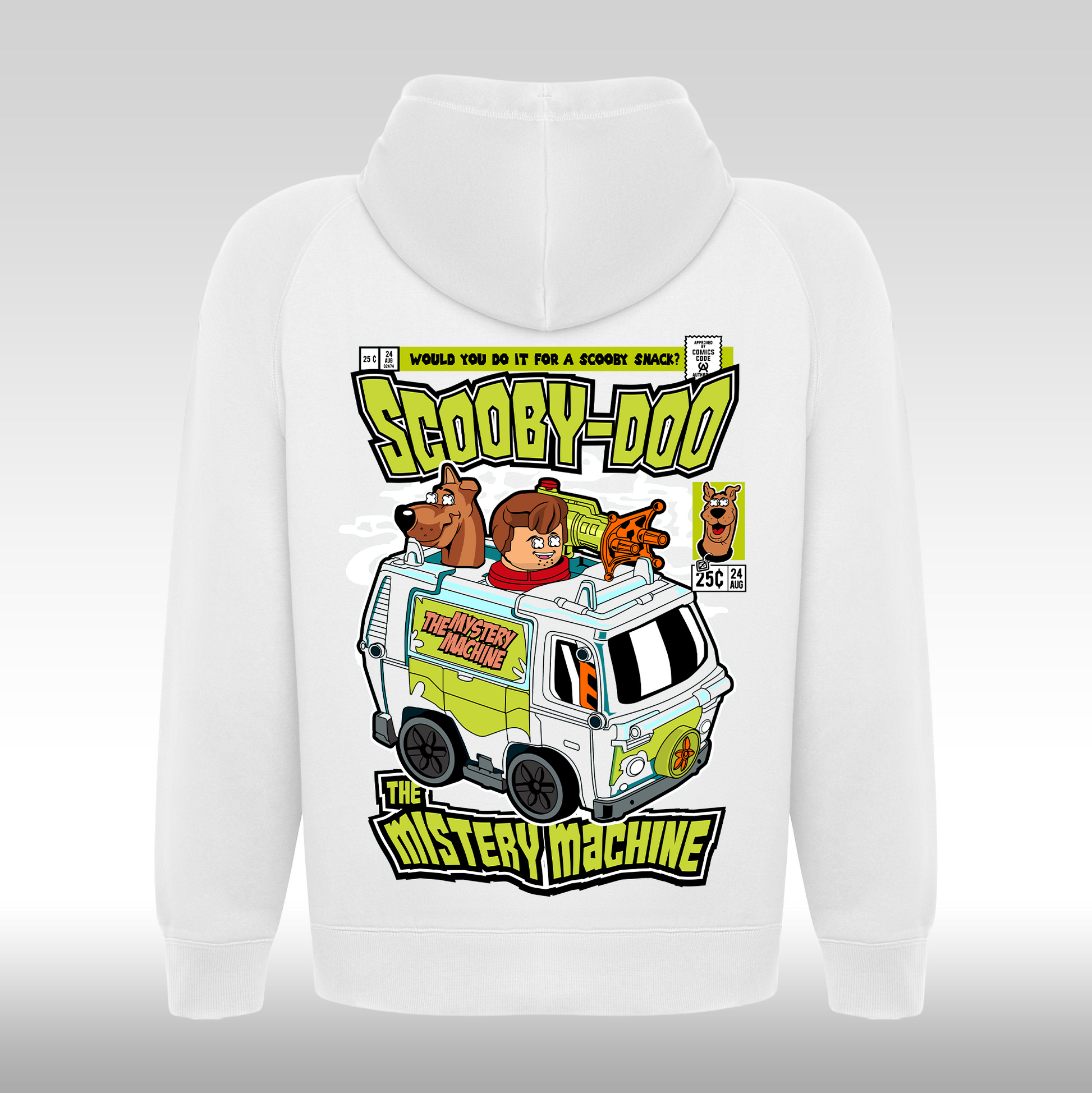 Hanorac alb personalizat Spate urban "Scooby-Doo" streetwear
