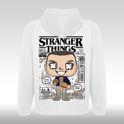 Hanorac alb personalizat Spate urban "Stranger Things" streetwear