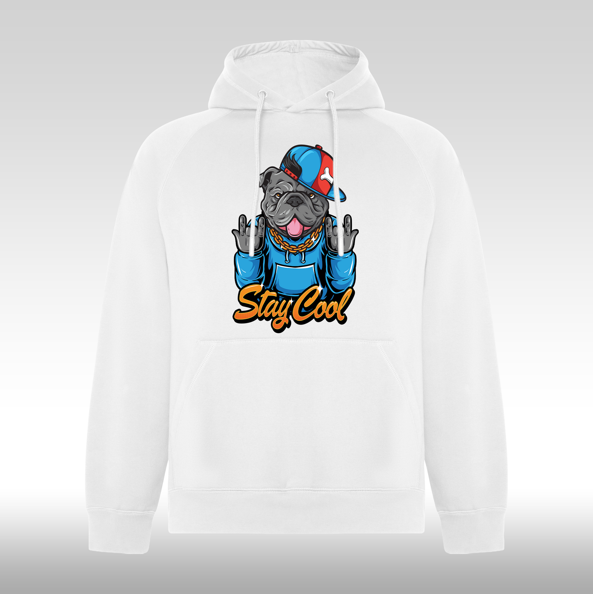 Hanorac alb personalizat urban "Stay Cool" streetwear
