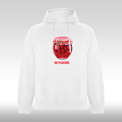 Hanorac alb personalizat amuzant "Gem De Placere" streetwear
