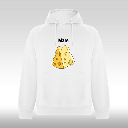 Hanorac alb personalizat amuzant "Mare Branza" streetwear
