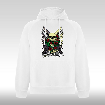 Hanorac alb personalizat anime "Attack On Titan" streetwear
