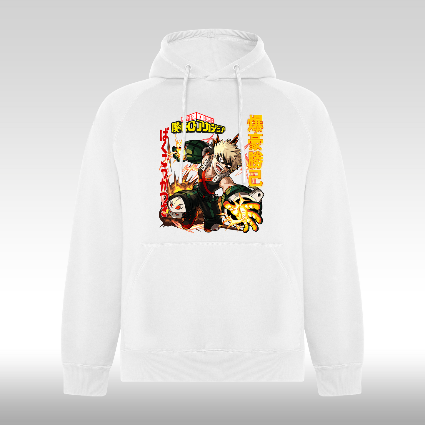 Hanorac alb personalizat anime "Bakugo Katsuki" streetwear
