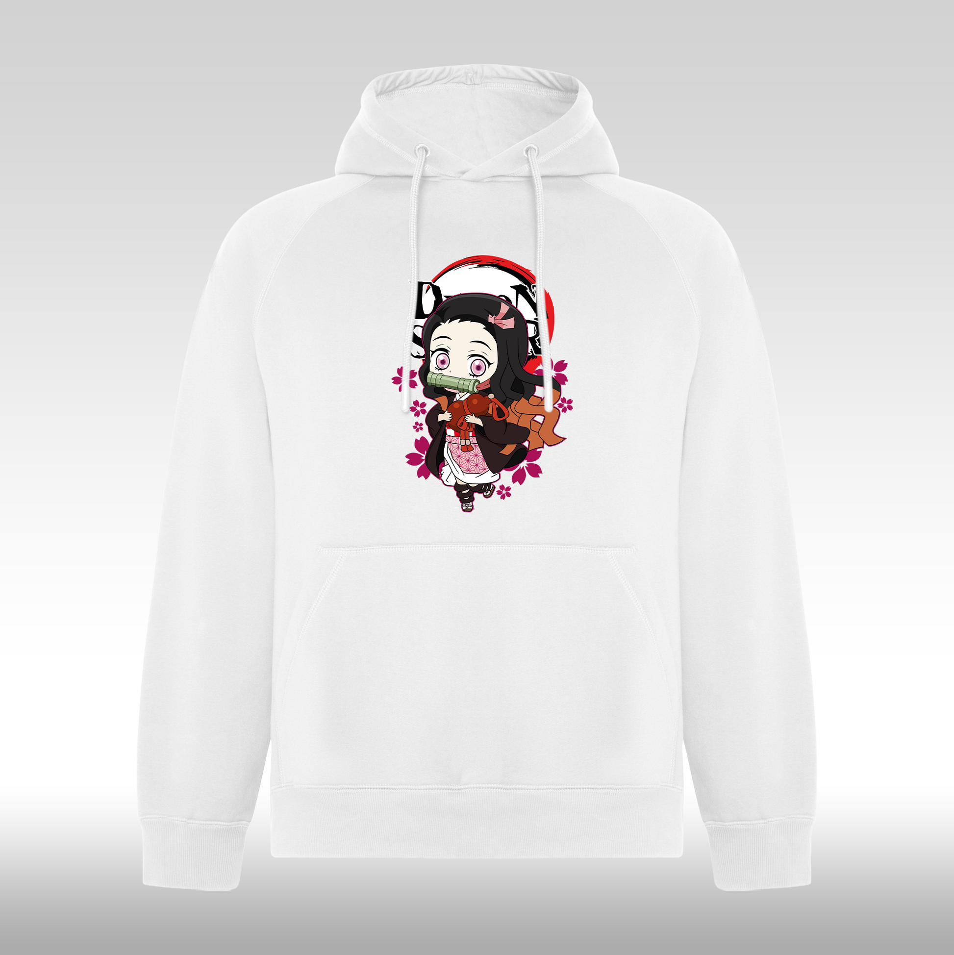 Hanorac alb personalizat anime "Demon Slayer Kamado Nezuko" streetwear
