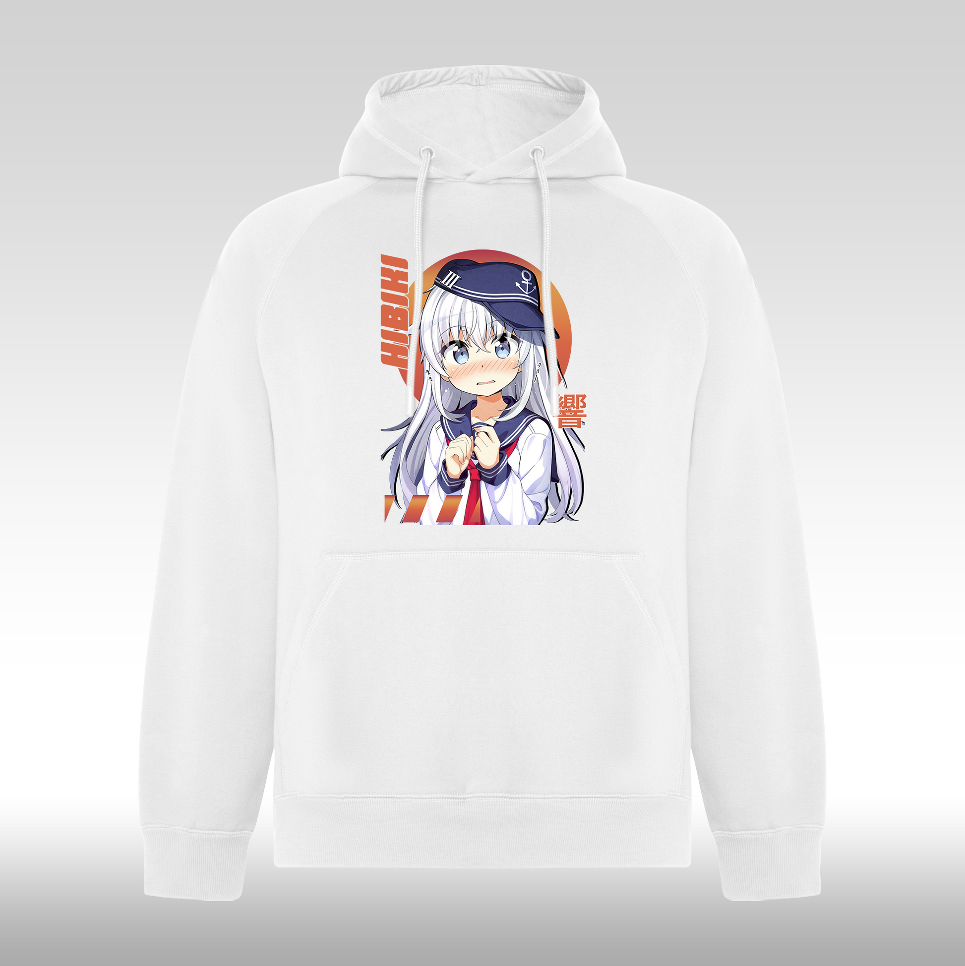 Hanorac alb personalizat anime "Hibiki" streetwear
