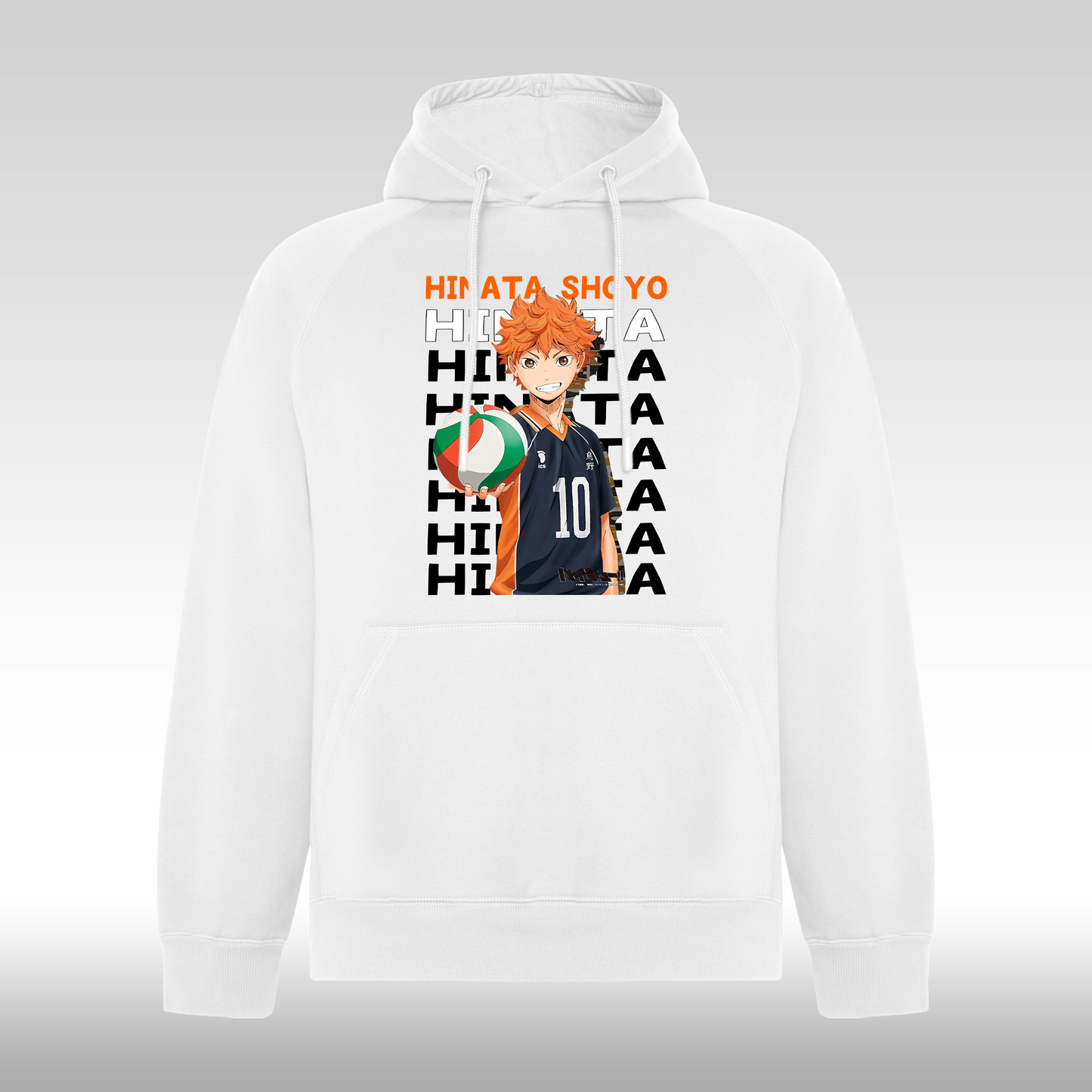 Hanorac alb personalizat anime "Hinata Shoyo" streetwear
