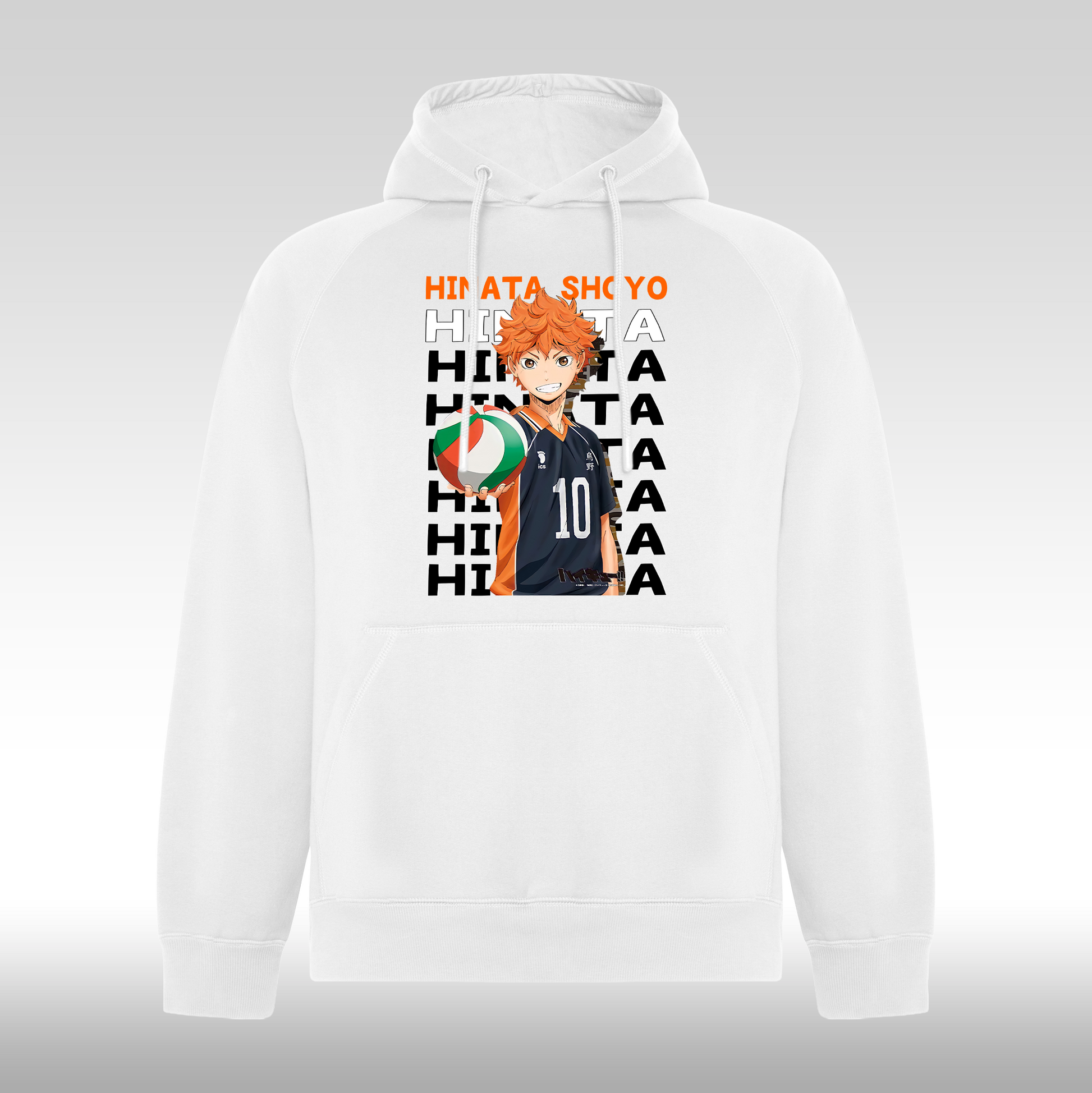 Hanorac alb personalizat anime "Hinata Shoyo" streetwear
