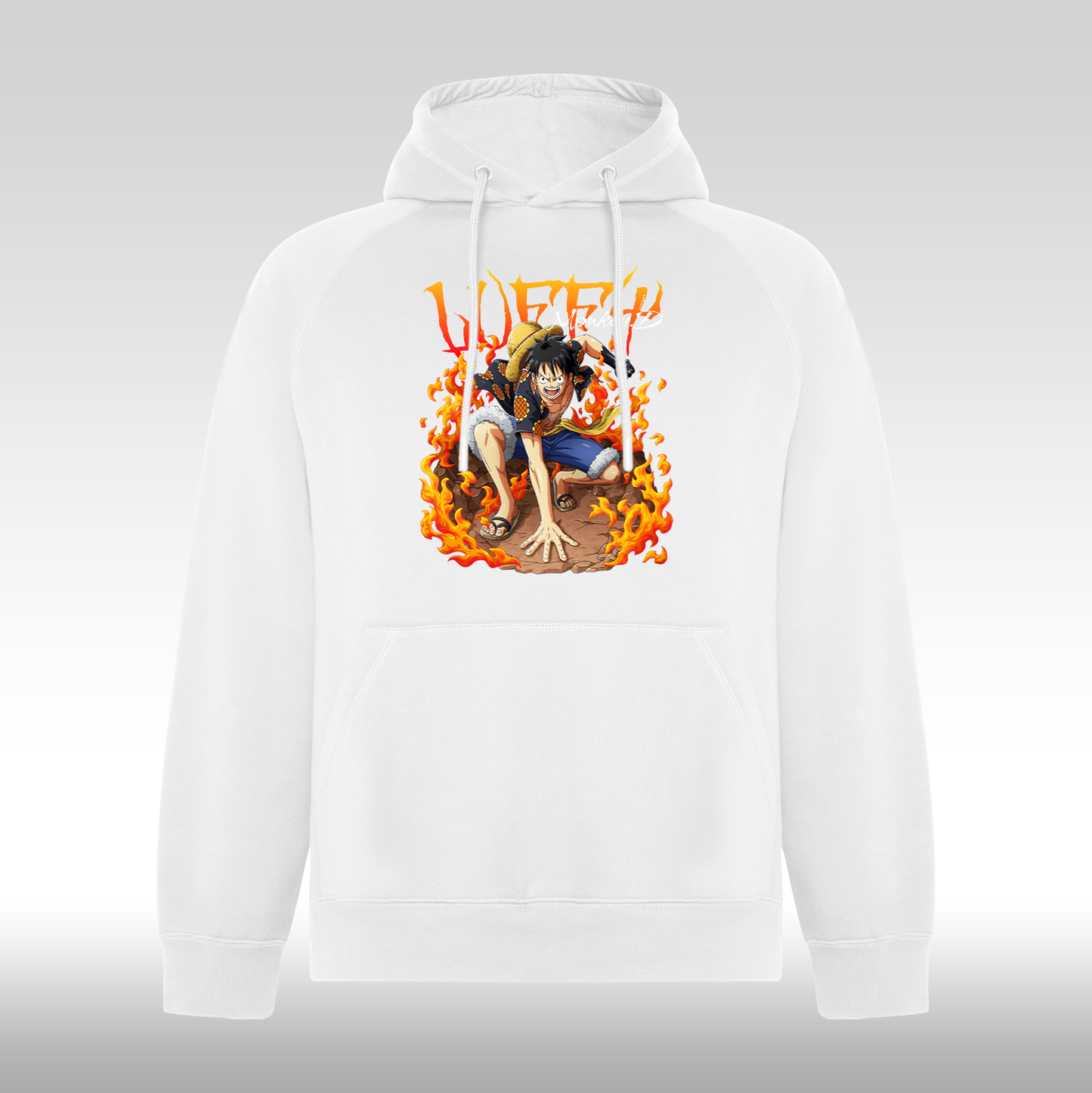 Hanorac alb personalizat anime "Luffy" streetwear
