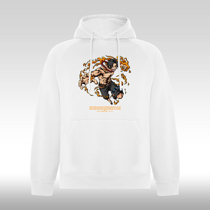 Hanorac alb personalizat Fata Barbat anime "Portgas D. Ace" streetwear
