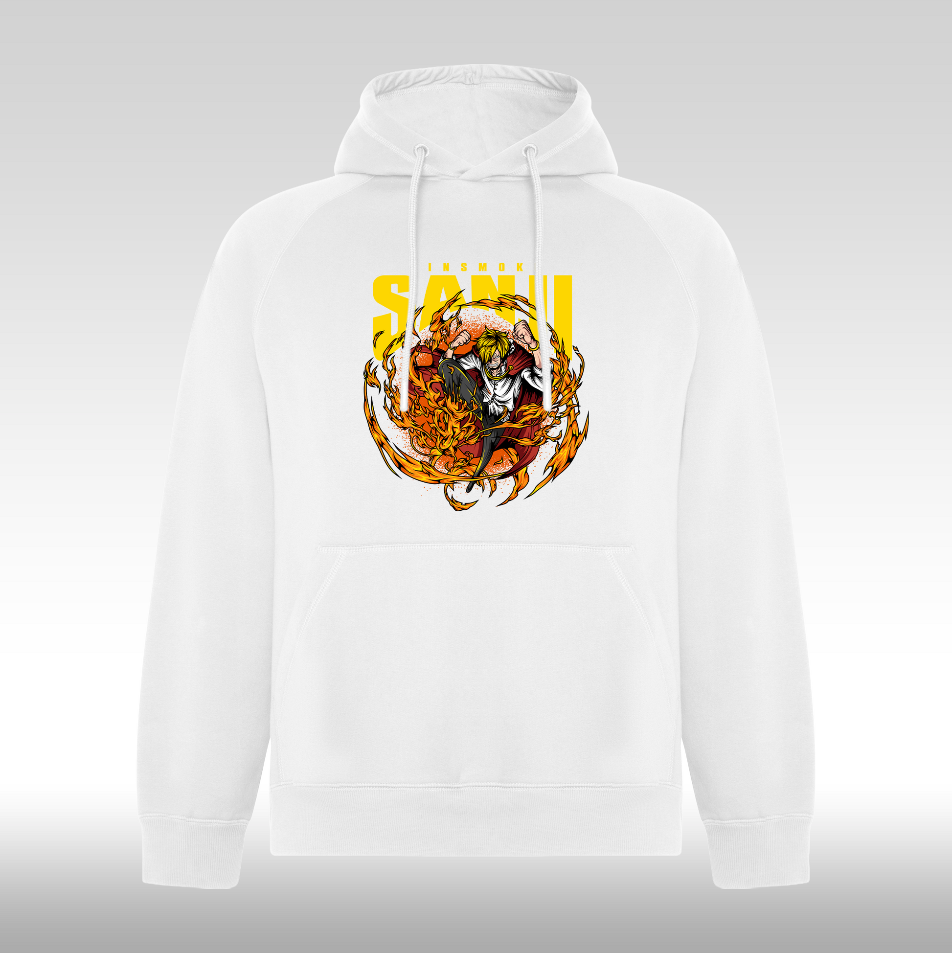 Hanorac alb personalizat anime "Sanji" streetwear
