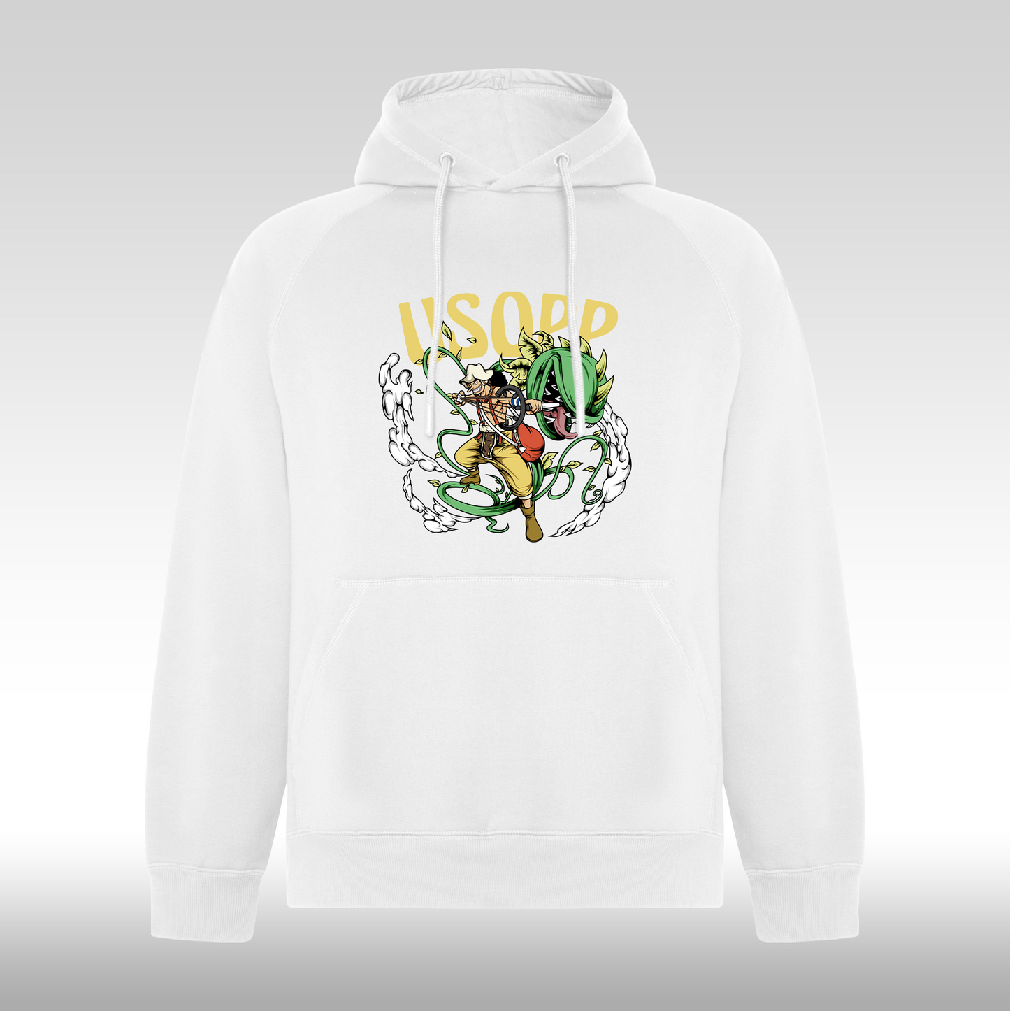 Hanorac alb personalizat anime "Usopp" streetwear
