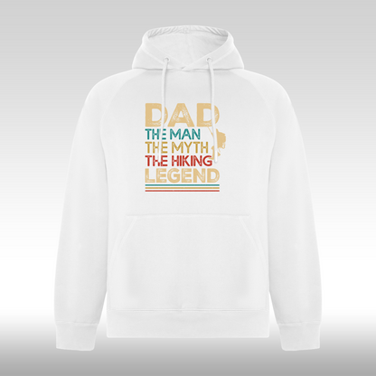 Hanorac alb personalizat Fata Barbat tata "Dad, The Man, The Myth, The Hiking, Legend" streetwear
