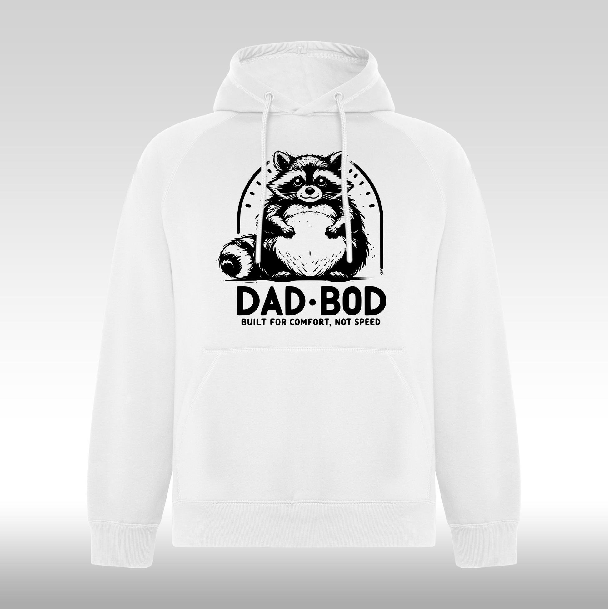 Hanorac alb  personalizat Fata Barbat tata "Dad Bod, Build For Comfort, Not Speed" streetwear
