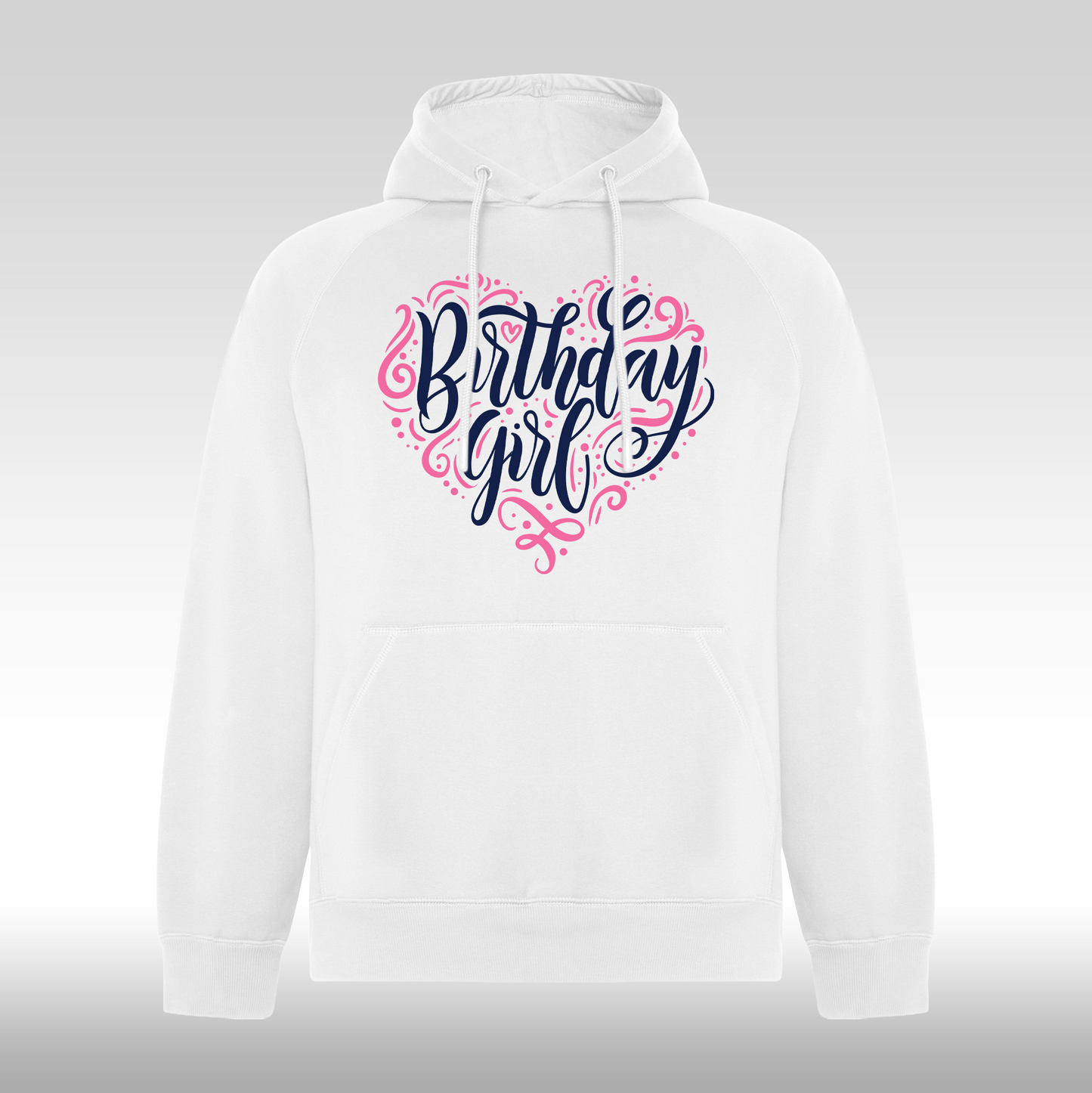Hanorac alb personalizat Fata Dama aniversare "Birthday Girl" streetwear
