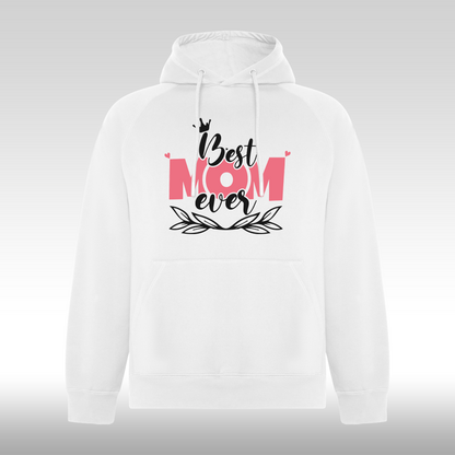 Hanorac alb personalizat Dama mama "Best Mom Ever" streetwear
