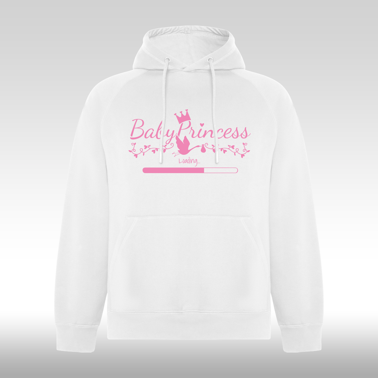 Hanorac alb personalizat Fata Dama gravide mama "Baby Princess" streetwear
