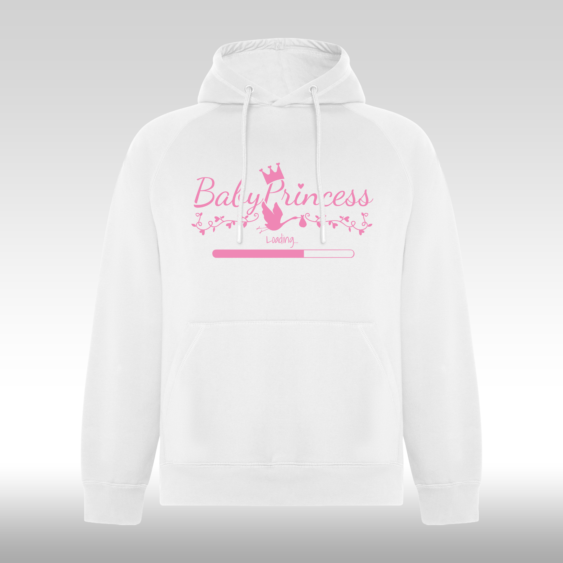 Hanorac alb personalizat Fata Dama gravide mama "Baby Princess" streetwear
