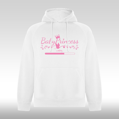 Hanorac alb personalizat Fata Dama gravide mama "Baby Princess" streetwear
