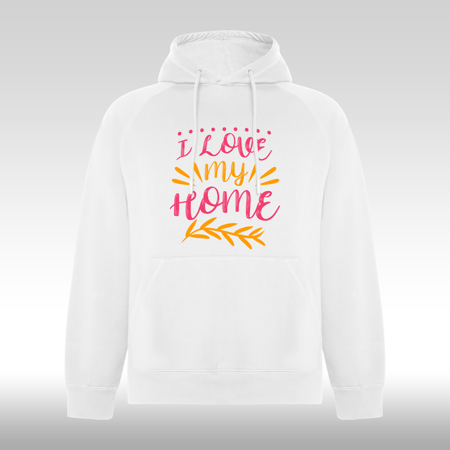 Hanorac alb personalizat Fata Dama urban "I Love My Home" streetwear
