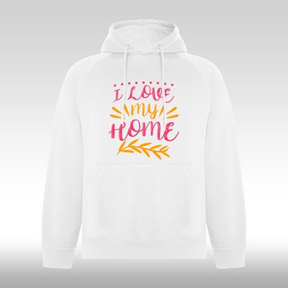 Hanorac alb personalizat Fata Dama urban "I Love My Home" streetwear
