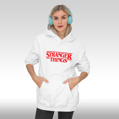 Hanorac alb personalizat fata Dama urban "Stranger Things" streetwear