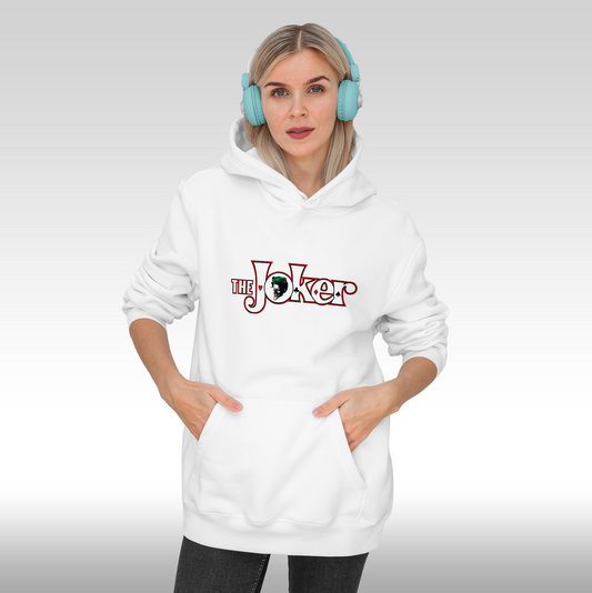 Hanorac alb personalizat fata dama urban "The Joker" streetwear
