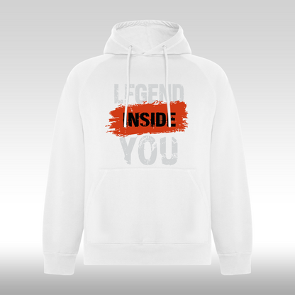 Hanorac alb personalizat gaming "Legend Inside You" streetwear
