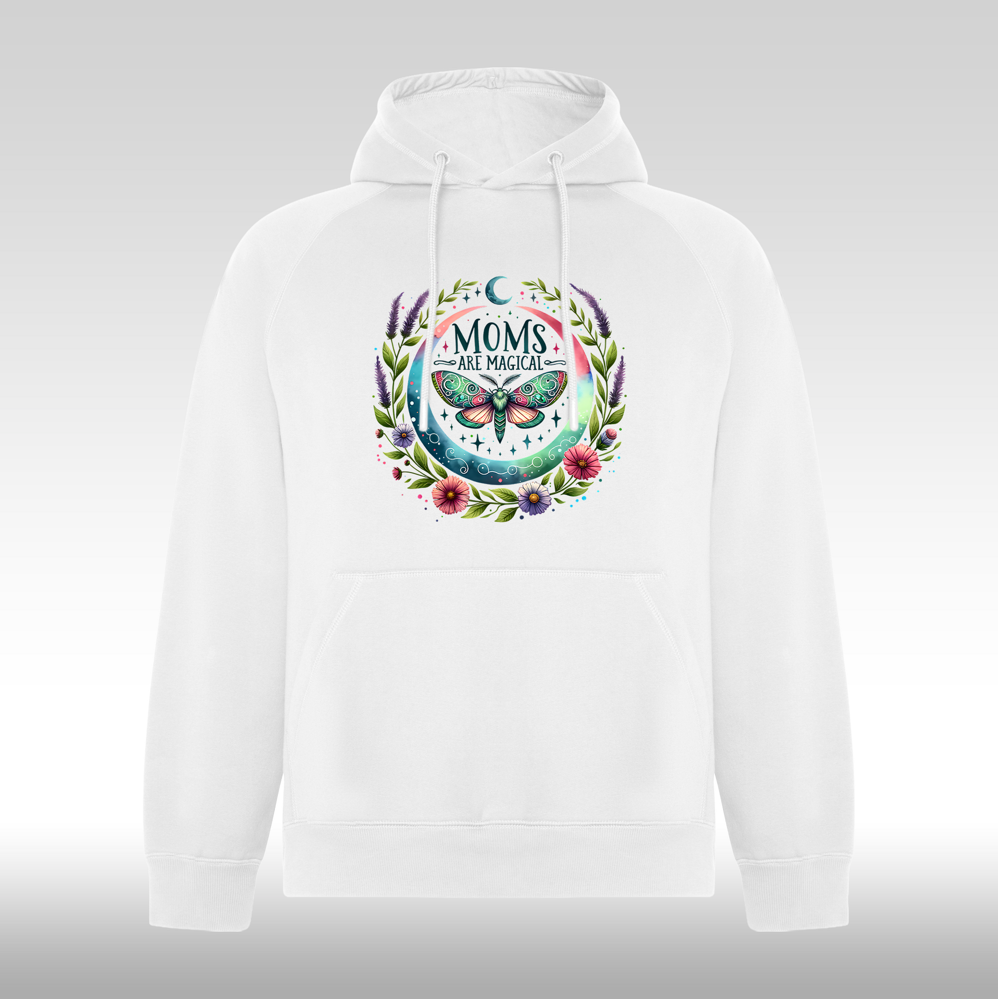 Hanorac alb personalizat mama "Moms Are Magical" streetwear
