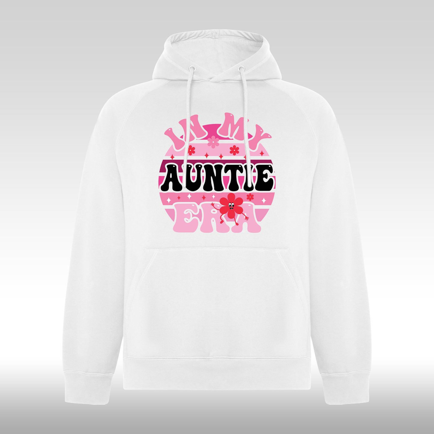 Hanorac alb personalizat matusa "In My Auntie Era" streetwear

