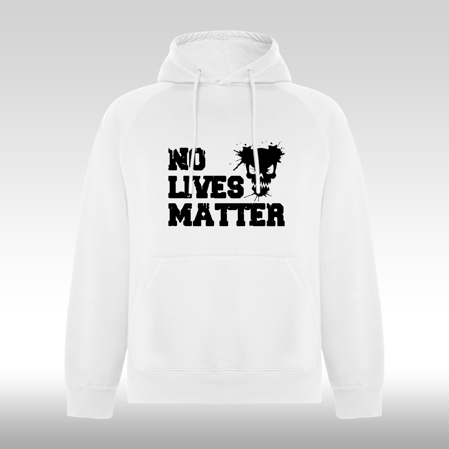 Hanorac alb personalizat mesaj "No Lives Matter" streetwear
