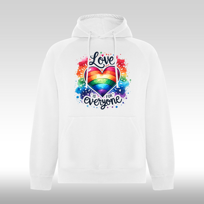 Hanorac alb personalizat pride "Love Is For Everyone" streetwear
