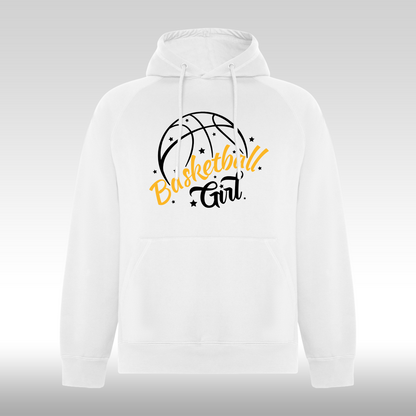 Hanorac alb personalizat sport "Basketball Girl" streetwear
