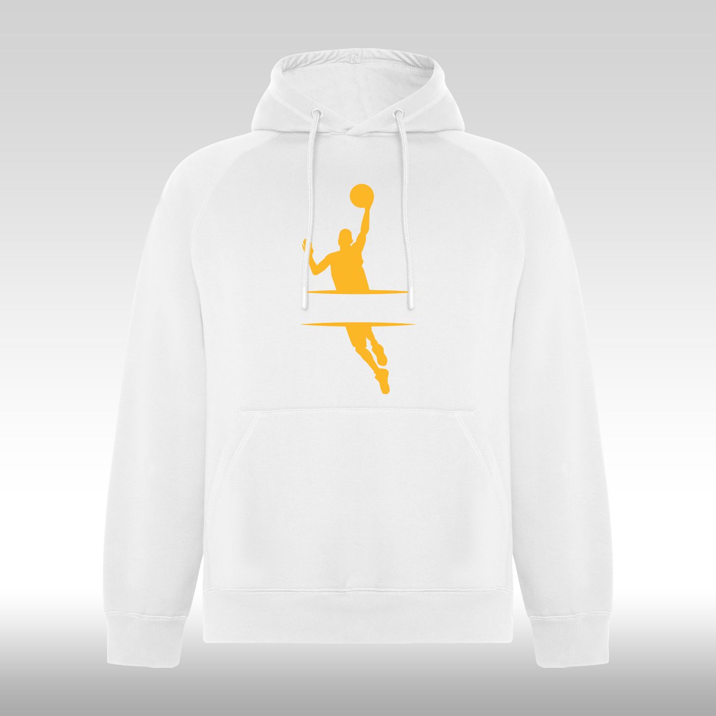 Hanorac alb personalizat sport "Basketball Logo" streetwear
