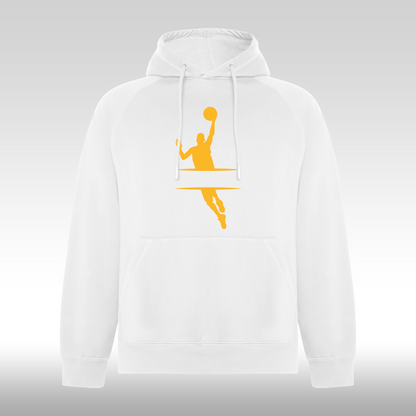 Hanorac alb personalizat sport "Basketball Logo" streetwear
